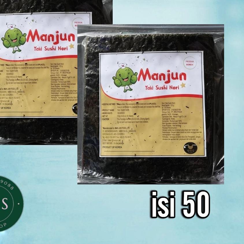 

✧ Sushi nori rumput laut lembaran Manjun yaki sushinori 50 lembar ♔