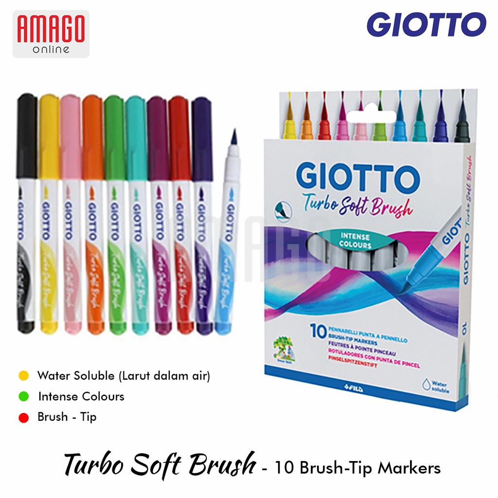 Spidol Giotto Turbo Soft Brush - Brush Tip Marker Pulpen Kuas 426800