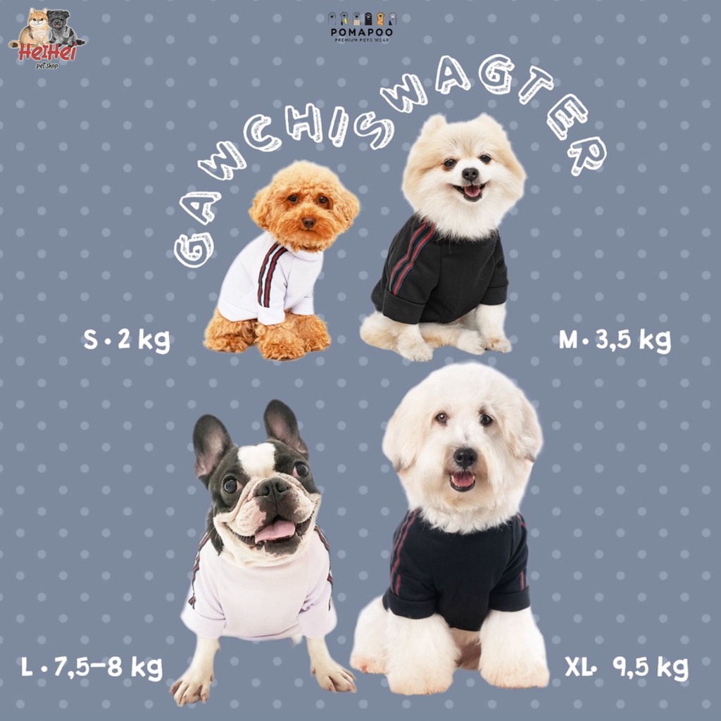 Pomapoo Sweater Gawchi - Baju Kaos Sweater Kucing Anjing - Pet Clothes