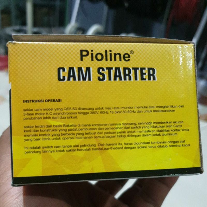 Pioline Cam Starter QS5-15P/2 I O Genset Stater Handel Handle PLN 2P 15A GA Pioline CAM STARTER I - O 15A PIOLINE Cam Starter (ON-OFF) Pioline / Handle 2P 15A I - 0 / 3P 15A I - II (ON - OFF) / Ohm Saklar Pioline