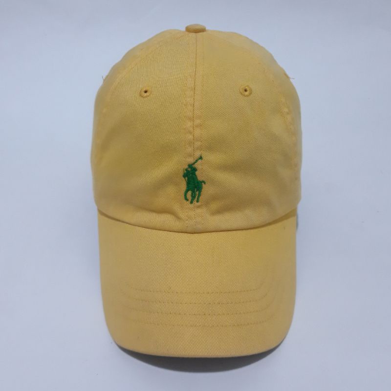 TOPI POLO RALPH LAUREN KUNING HIJAU | STRAP KULIT | TOPI CASUAL SIMPLE VINTAGE ORIGINAL