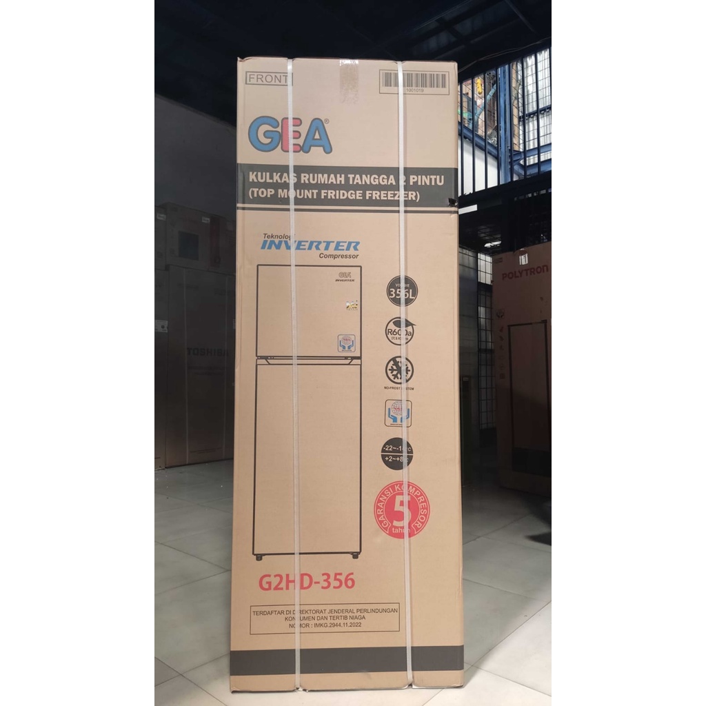 KULKAS GEA G2HD 356 LEMARI ES 2 PINTU G2HD-356 2 PINTU INVERTER