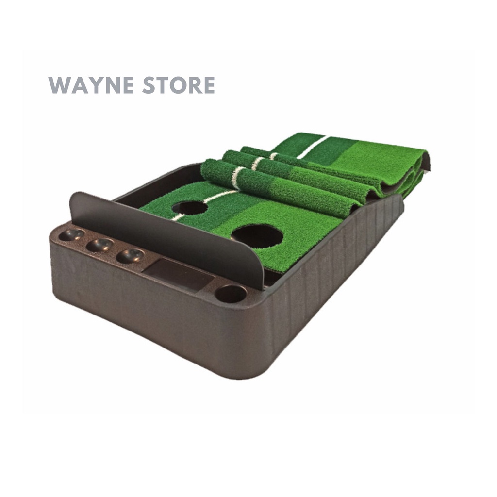 Golf Putting Mat 3 Meter Putting Trainer Automatic Ball Return