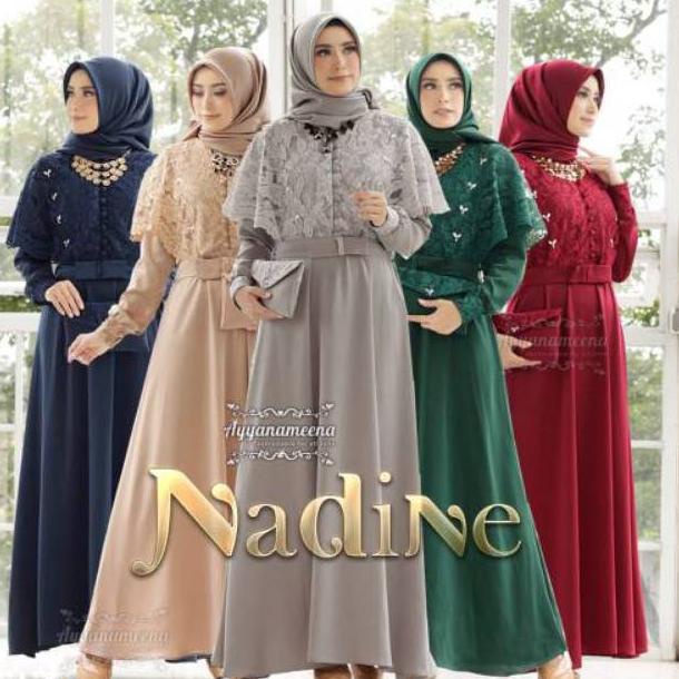 VIRAL Nadine dress/gamis cantik M L XL XXL