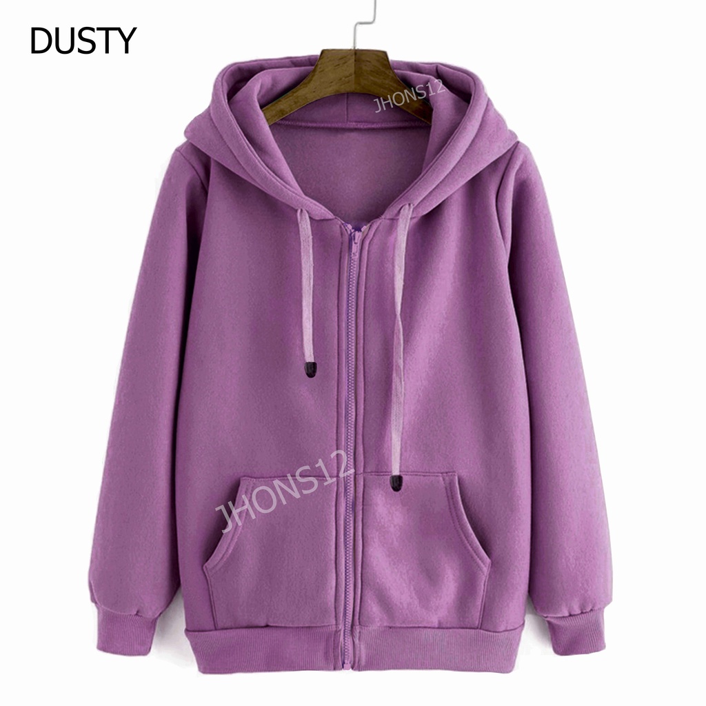 JAKET HOODIE POLOS ZIPPER SWEATER POLOS JACKET POLOS JAKET POLOS M L XL XXL PRIA WANITA JHONS12-DUSTY ZIPPER