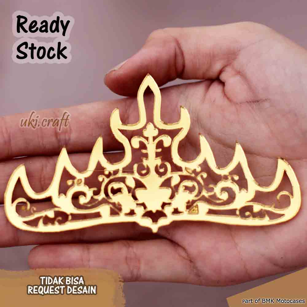Siger Lampung Ornamen Akrilik Mirror Gold Dekorasi Mahar