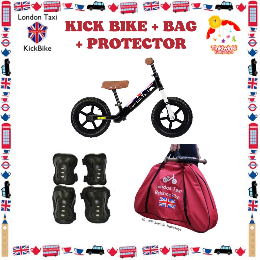 London Taxi Kick Bike + Bag + Protector Pelindung Lutut