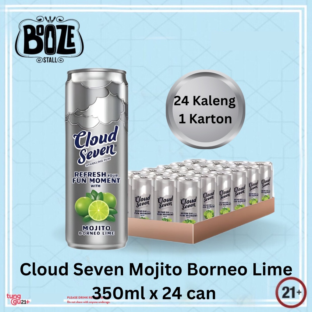 Cloud Seven Mojito Sparkling Rum Borneo Lime 350ml x 24 can (1 Karton)