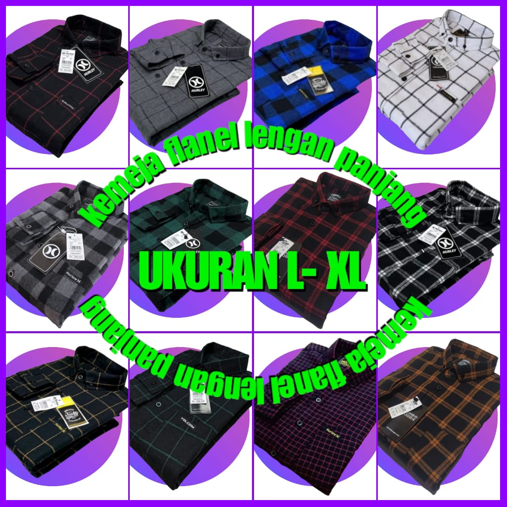 Kemeja Flanel Pria Baju Kotak Kotak Hem Lengan Panjang Hoodie Unisex Distro