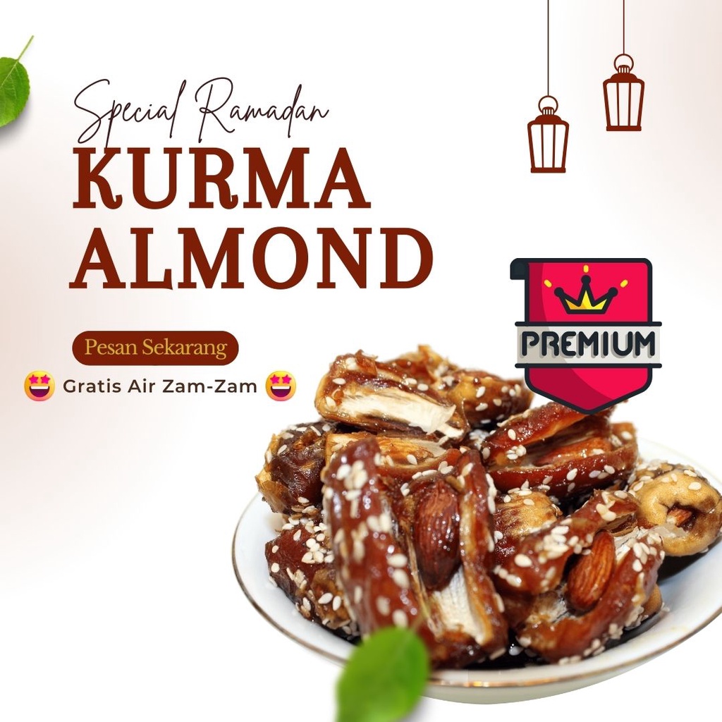 

Kurma Almond Murah Rasa Premium Lembut Legit Taburan Wijen Aman untuk Ibu Hamil