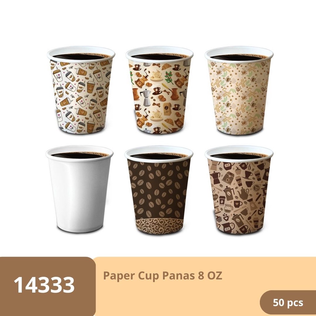 

Paper Cup Okey 8 Oz 1 Pack isi 50 Pcs / Gelas Kertas Kopi Tahan Panas