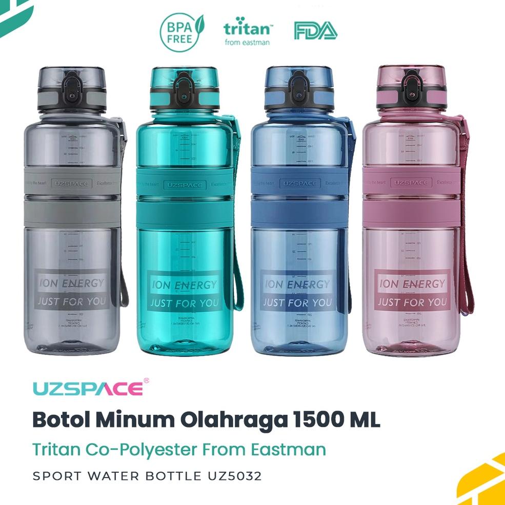 VIRAL UZSPACE 5032 Botol Minum Olahraga Besar 1.5 Liter USA Tritan