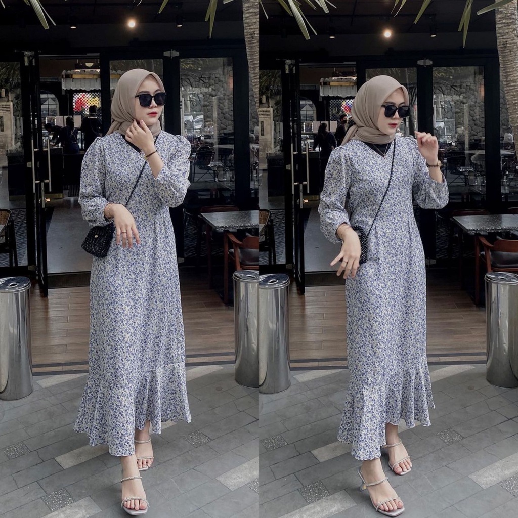 Camelia Dress / gamis fishtail floral korea
