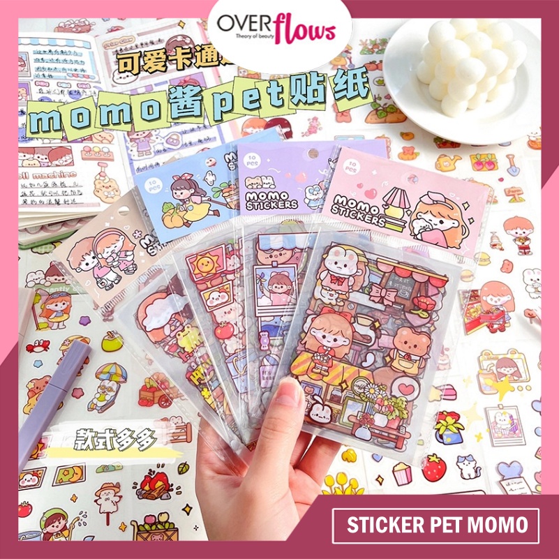 OVERFLOWS.ID STICKER PET MOMO ISI 10PCS ORIGINAL MOMO STIKER LUCU MURAH