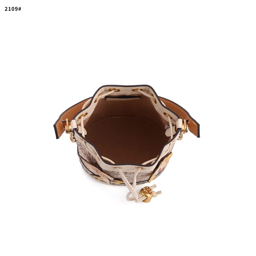 T Flower Bralded Mini Bucket Bag's Gold Hardware TC2109