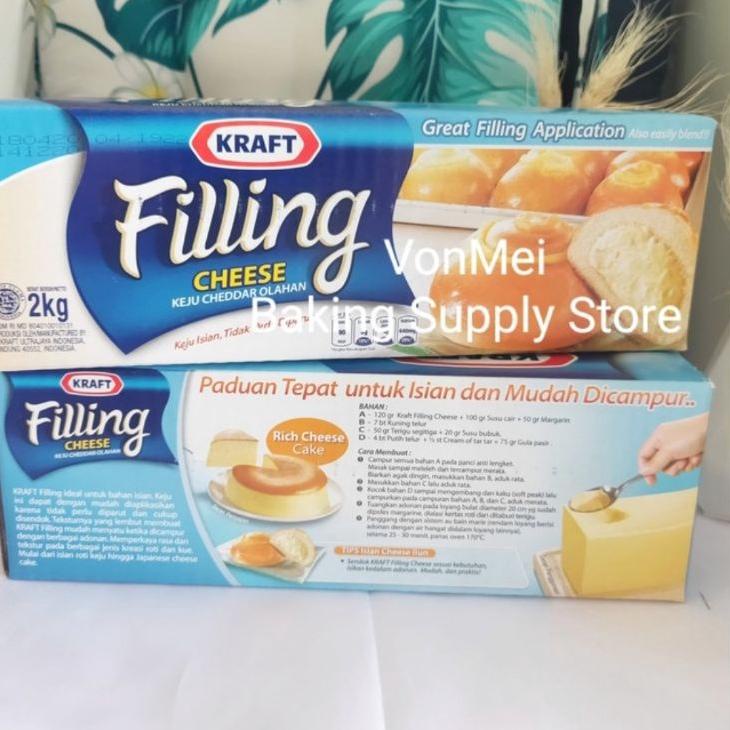 

☎ 500 gr KRAFT Filling Cheese Isian Keju Untuk roti Enak ☀