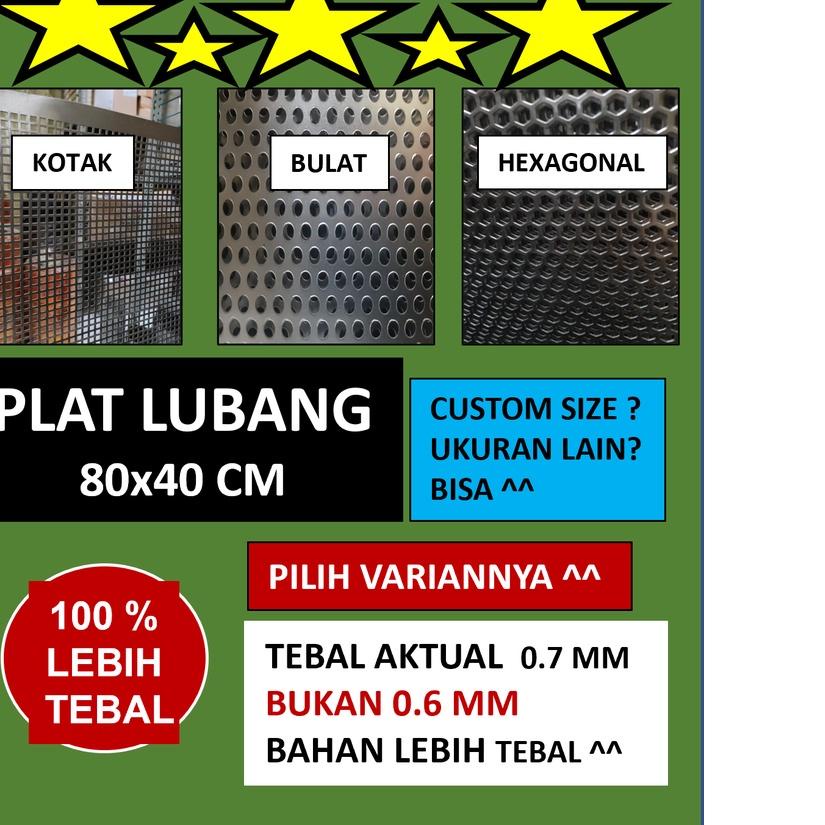 ♡ Plat 80x40 - Plat Besi Ram Speaker -  Ram Grill Plat Lubang ☇