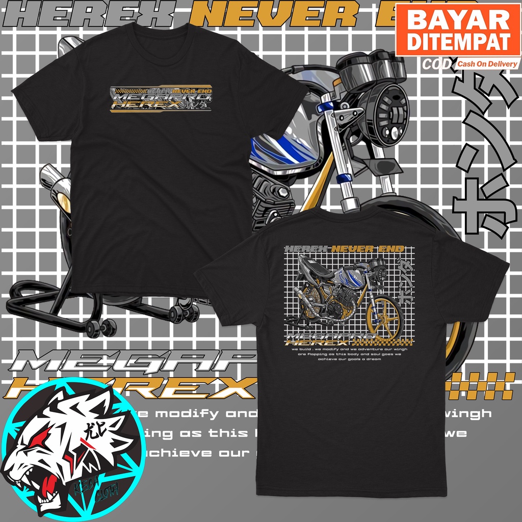 KAOS HONDA MEGAPRO HEREX NEVER DIE BIG SIZE JUMBO KAOS MEGAPRO HEREX COWOK CEWEK