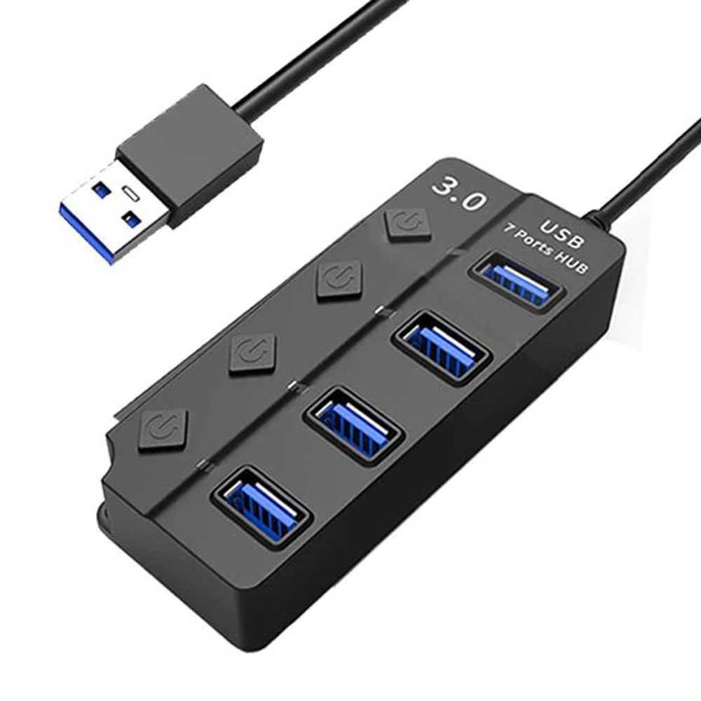 USB Hub High Speed Extender 1xUSB 3.0 &amp; 3xUSB 2.0 With Switch - OY446 - Black