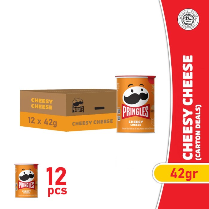 

Terlaris ✨ -[CARTON DEALS] Pringles Cheesy Cheese Keripik 42gr (12 pcs)- 2.2.23