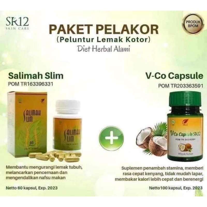 SALIMAH SLIM/MINYAK VCO CAPSUL/OBAT DIET HERBAL/AMAN/PENGURUS BADAN/