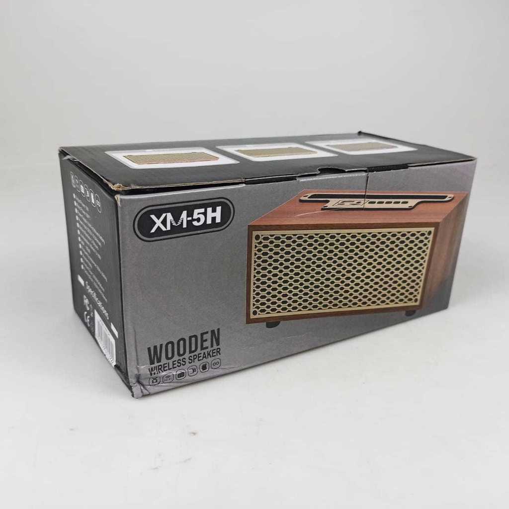 Portable Bluetooth Active Speaker Vintage Wood - XM-5H - Coffee