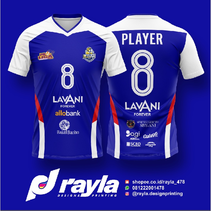Jersey Kaos Voli Volley Lavani Replika Print Sublim