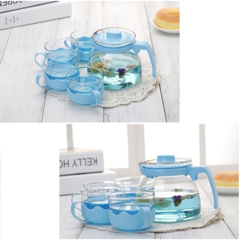 

teapot set ceramic biru