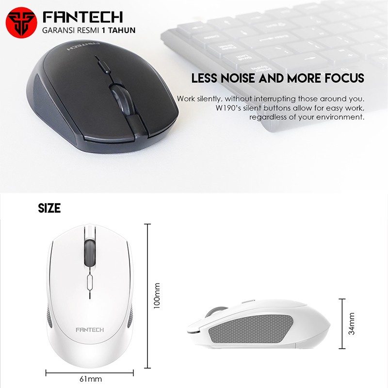 Fantech W190 Silent Mouse Bluetooth Wireless