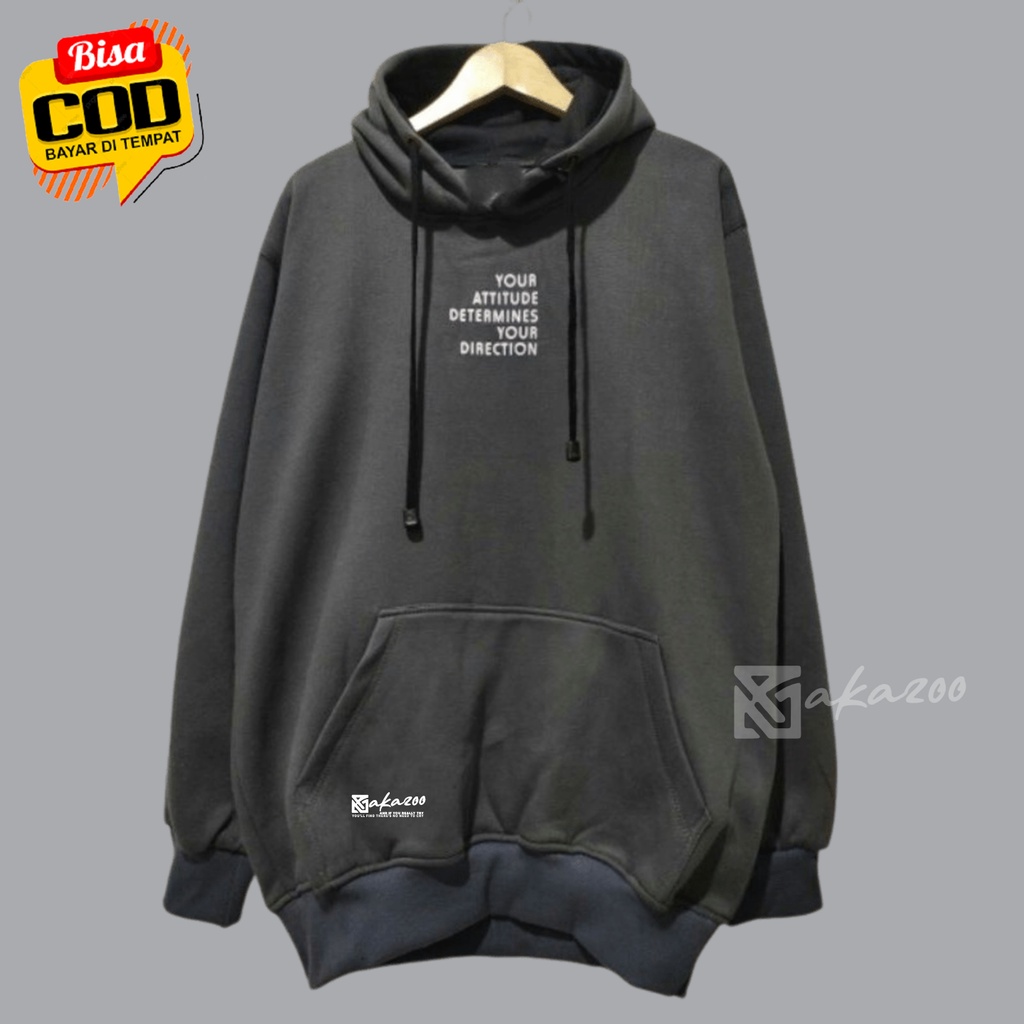 hoodie distro pria original bahan flece Sablon your attitude determines yourderection sweater oversize pria xxl ziper hoodie korea style akazoo.id