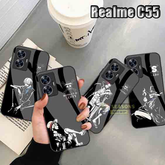 Softcase Realme C55 Terbaru - Softcase Kaca Realme C55 - Softcase Glass Glitter Realme C55 - Softcas