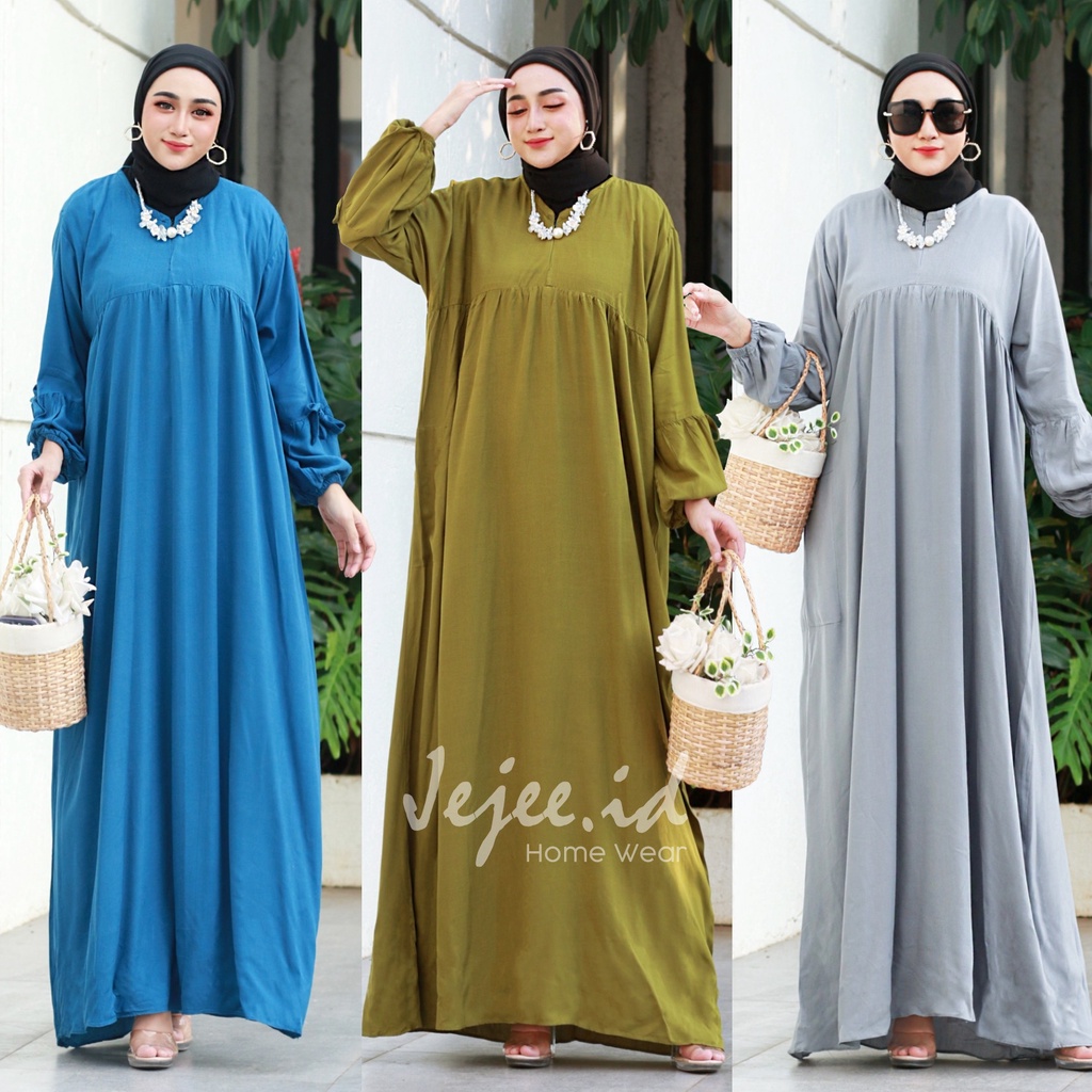 SHENNA LONG DRESS RAYON JUMBO LD 120 GAMIS POLOS BUSUI