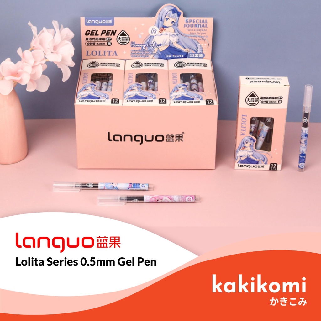 

Pulpen Gel 0.5mm Languo Lolita Series Pen Tinta Hitam