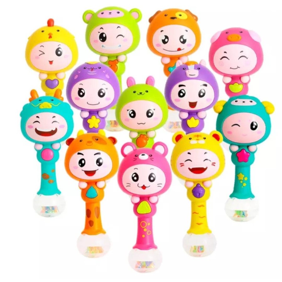 Mainan Bayi Bell Hand Music LED Shake Toys Animal Mainan Edukasi Anak