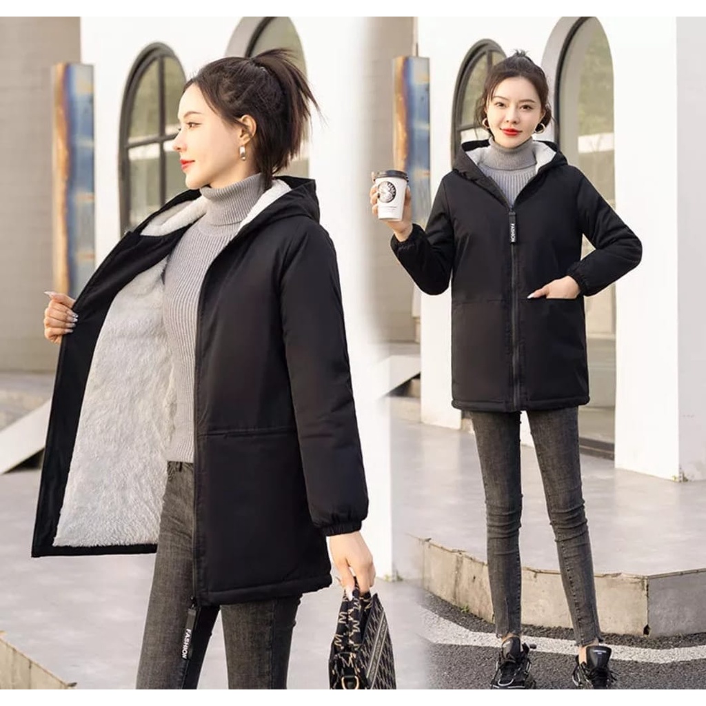 Jaket wanita musim dingin jaket wanita musim dingin tebal jaket bulu