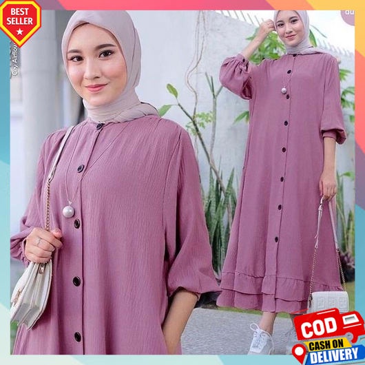 Gamis Dewasa Elegan Games Lebaran 2023 Model Terbaru Longdres Wanita Simpel Games2021 Seragam Abaya 