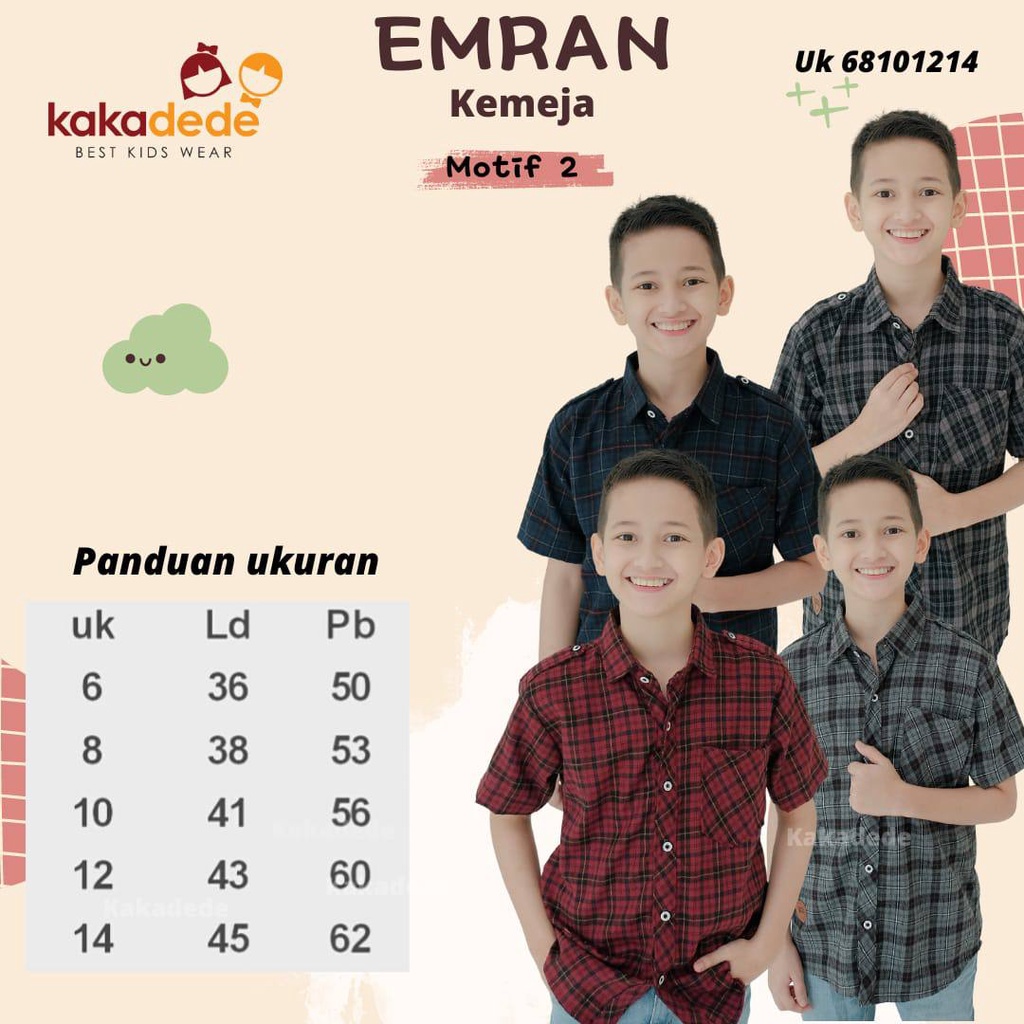 Kemeja Flanel anak Emran by Kakadede Motif 2