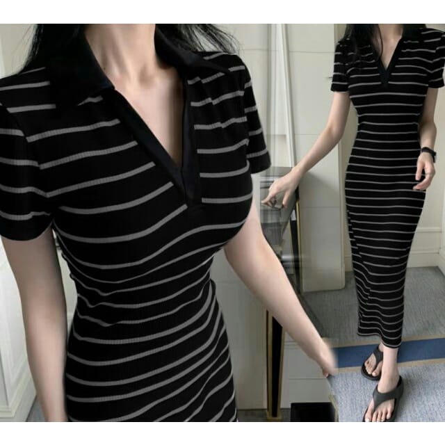 DRES RAJUT SALUR KERAH /LONGDRES/BODYCONT/TERBARU