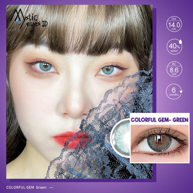 [✅COD] MYSTICEYES SOFTLENS COLORFUL GEM SERI LENSA KONTAK PINK BROWN BLUE GREEN COLOR CONTACT LENS 14MM (NORMAL)