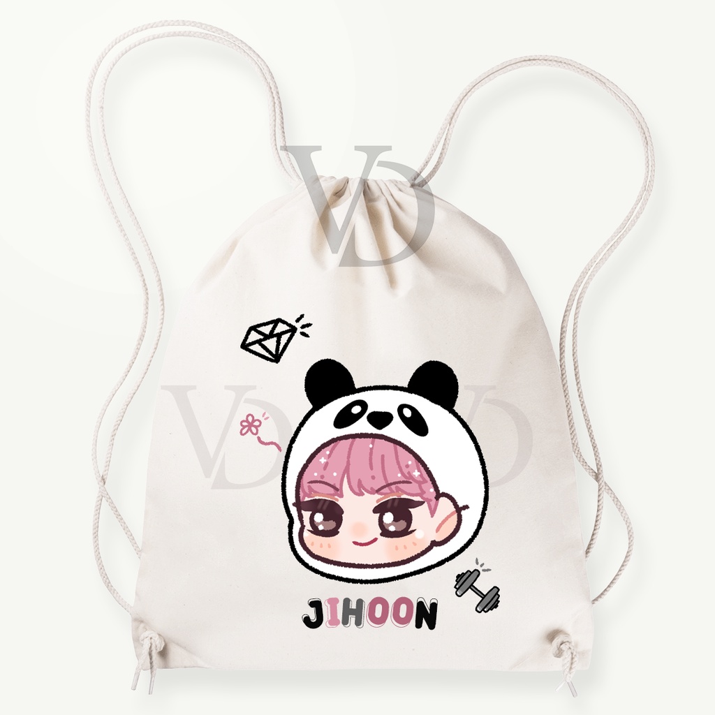 tas serut tueme treasure korea chibi / stringbag canvas