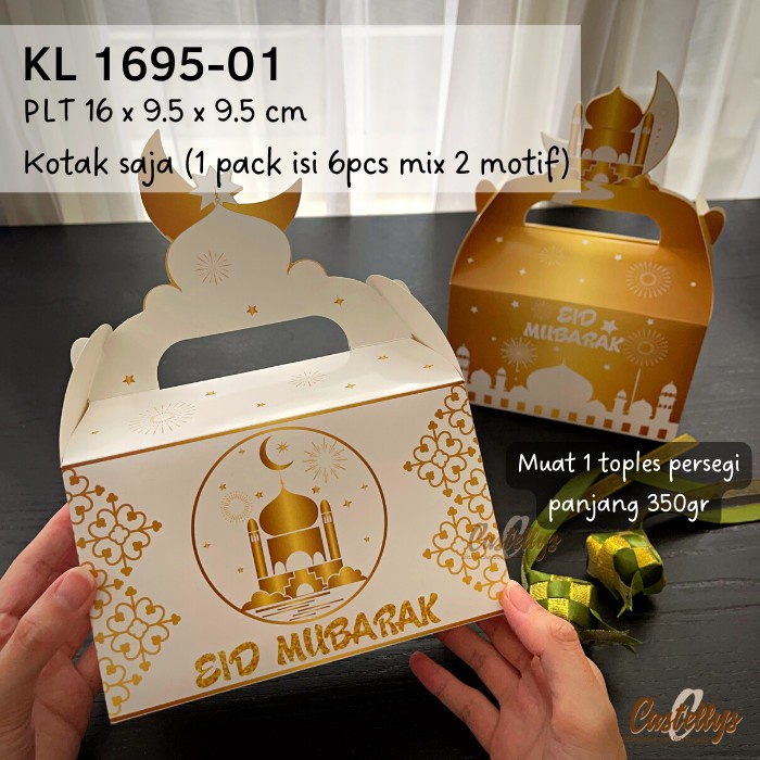 

6 Pcs KL 1695-01 Kotak Box Lebaran Kue Kering Nastar Hampers Idul Fitri Eid