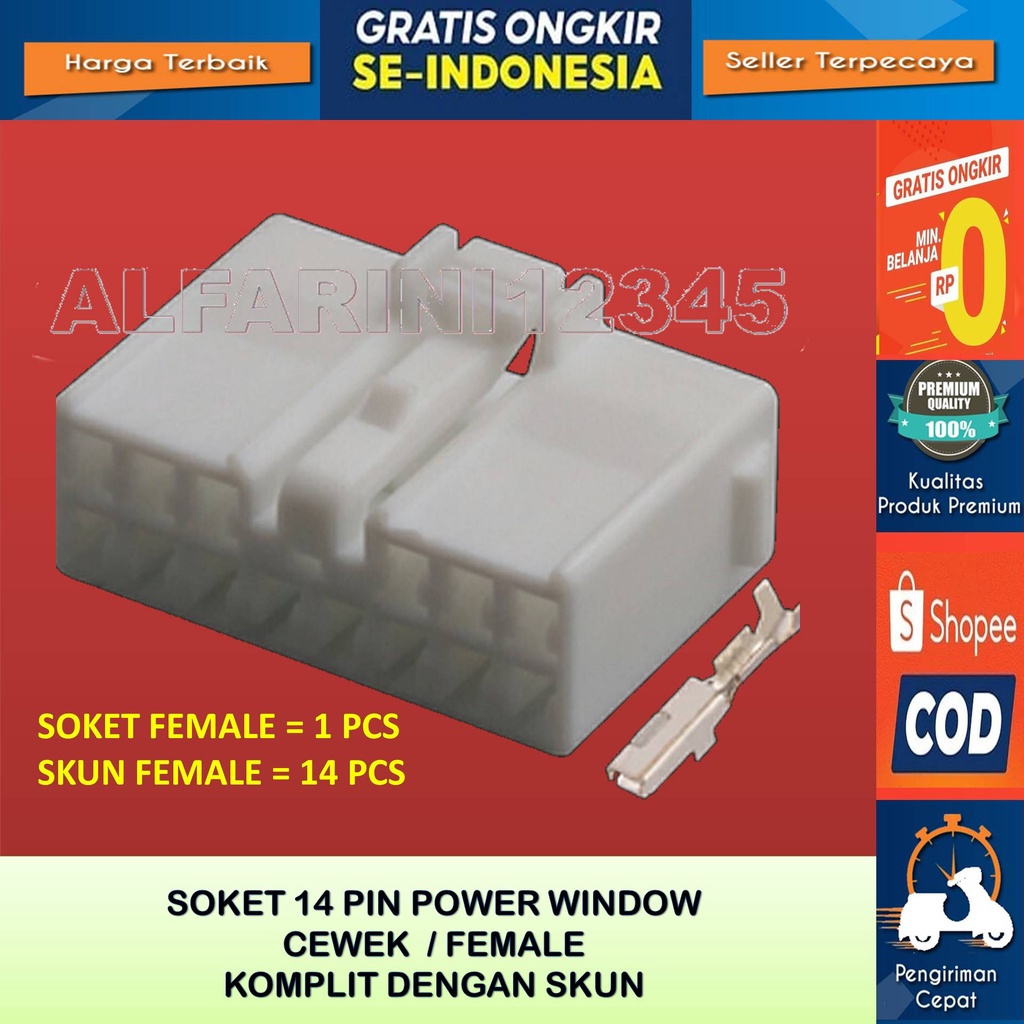 Soket mobil soket power window kijang lancruiser soket mobil 14 pin bahan PBT tahan panas