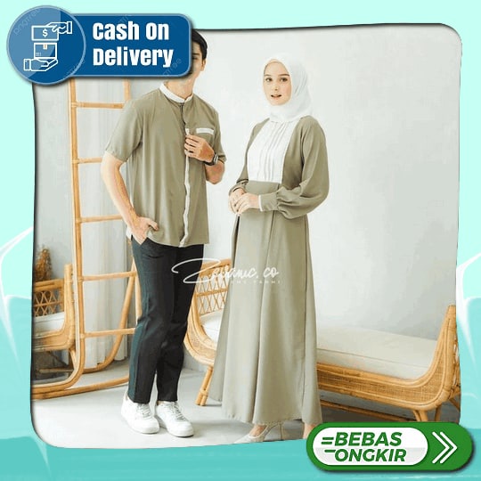 Adeline Dress Original Emmaqueen Gamis Muslim Syari Sarimbit Couple Lebaran Tersedia Size S-Xxxl Gam