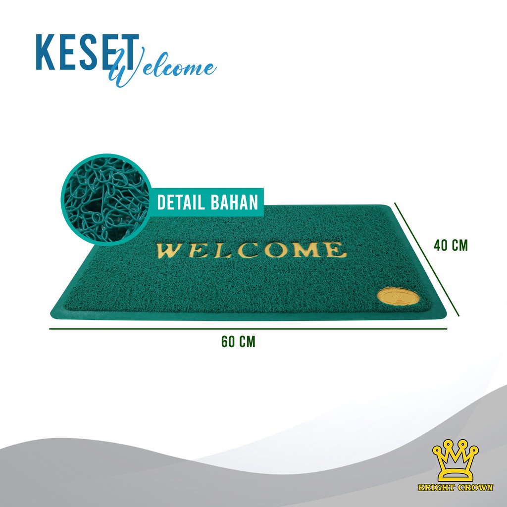 Keset Welcome Rosanna Design Full Karet Kamar Mandi Keset Kaki Anti Slip Lembut Motif