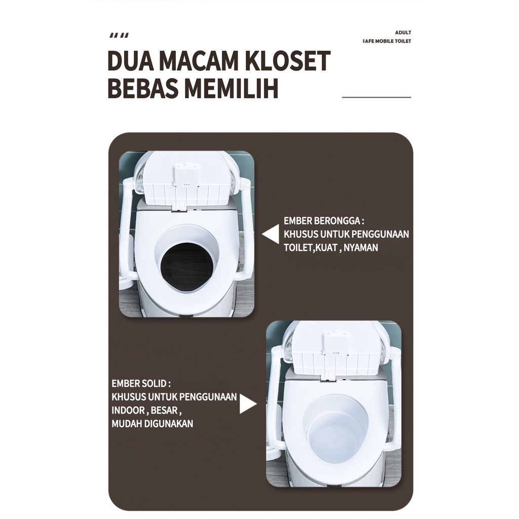 BLUE SKY Kursi Toilet/Toilet Lansia Portabel/Kursi Toilet Wanita Hamil/Kursi Potty