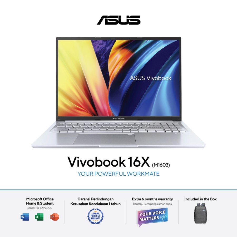 Asus Vivobook 16X M1603QA-VIPS755 /AMD Ryzen 7-5800H/16GB/512GB SSD/16″/Win 11 Home+OHS 2021/Transpa