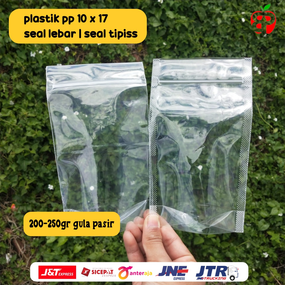 (100 PCS) BLUEKING Plastik Standing Pouch Standing Pouch Transparan | Standing Pouch Klip 10 x 17 cm