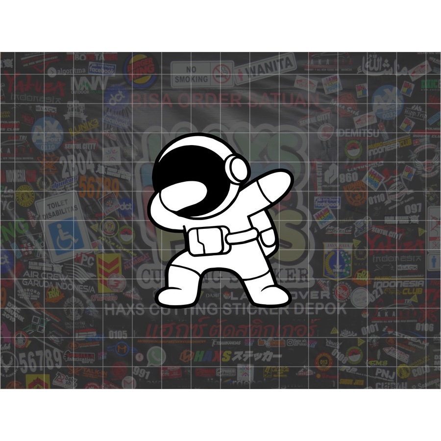 Cutting Sticker Astronaut Dab Ukuran 6 Cm Untuk Motor Mobil