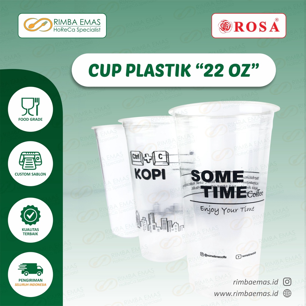 SABLON CUP 22 OZ (SABLON CUP PLASTIK MINUMAN / CUSTOME SABLON CUP / CUP PLASTIK / CUP 22 OZ 9.5 GR)