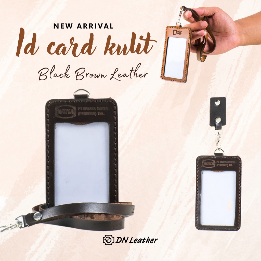 

ID CARD HOLDER KULIT WARNA COKLT TUA NAME TAG KULIT CUSTOM NAMA LOGO PERUSAHAAN